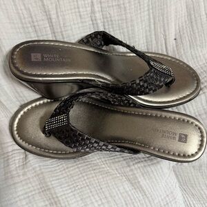 White Mountain Black Wedge Sandals - Sz 9.5